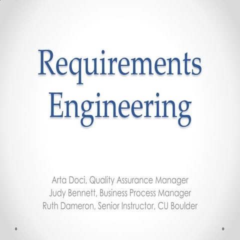 Requirements Engineering Pmi