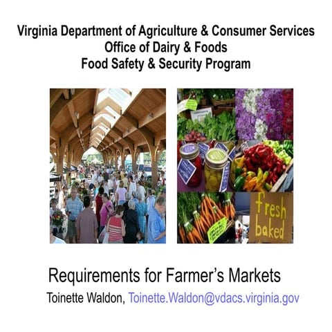 Requirements for farmers markets