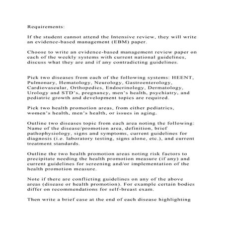 RequirementsIf the student cannot attend the Intensive review, .docx