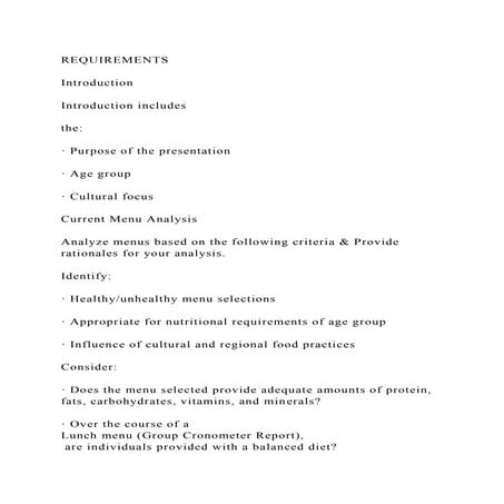 REQUIREMENTSIntroductionIntroduction includesthe· P.docx