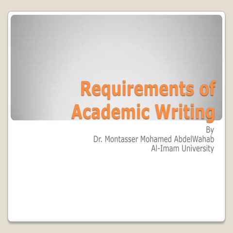 Requirements of academic writing