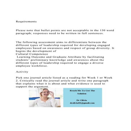 RequirementsPlease note that bullet points are not accepta | DOCX