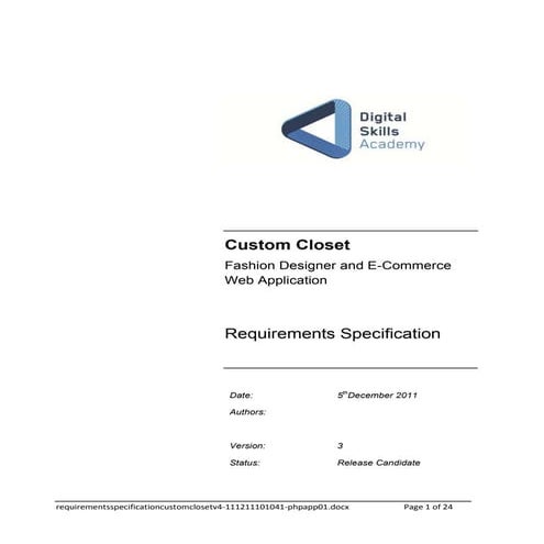 Custom Closet Requirements Specification v4