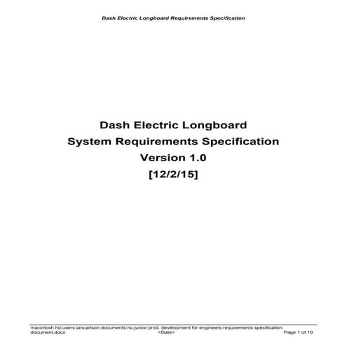 Requirements Specification Document