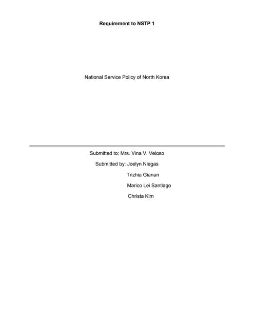 national service policy ( North korea) PDF national service policy ( North korea) PDF