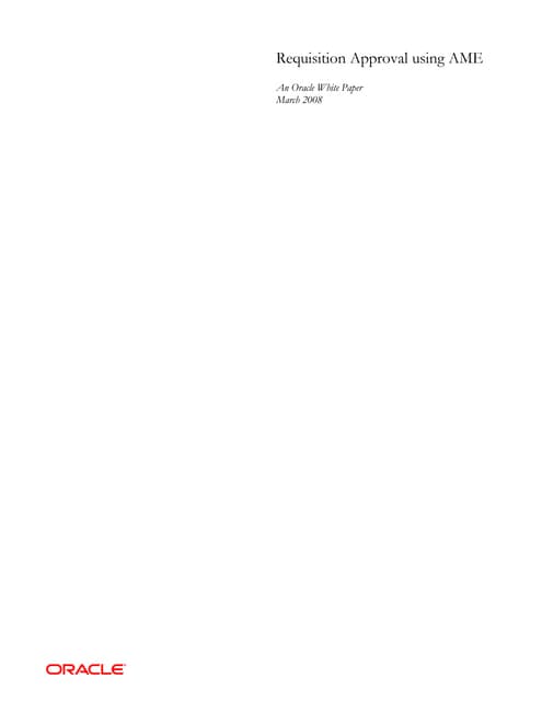 Oracle Applications - R12 Approvals Management Engine - AME Training | PPT