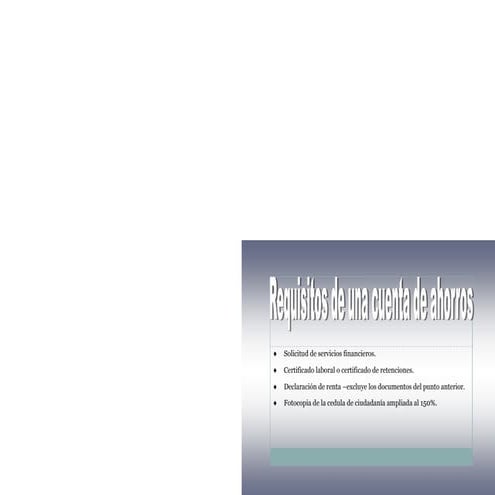 Requisitos para una cuenta de ahorros