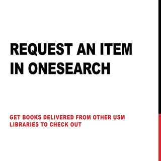 Request an item in OneSearch
