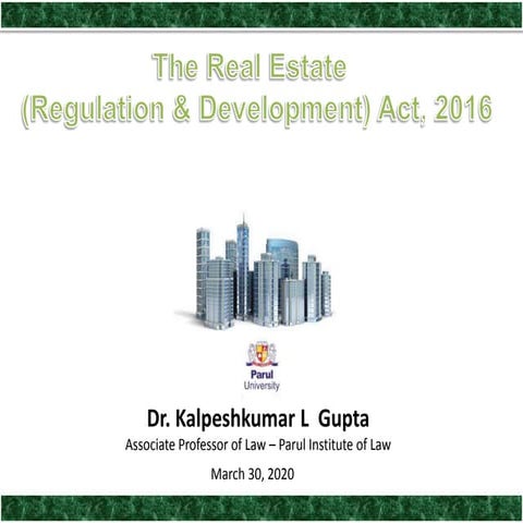 Real Estate (Development & Regulation) Act, 2016
