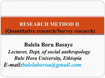 Quantitative research methodology and survey design