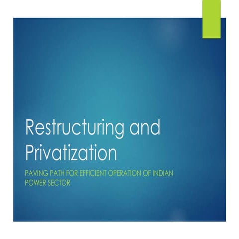Restructuring and Privatization