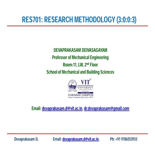 Res701 research methodology lecture 7 8-devaprakasam
