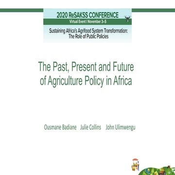 2020 ReSAKSS Annual Conference - Plenary Session I–Sustaining Africa’s Agrifo...