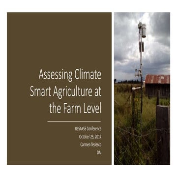 DAI’s Farm-level Climate-smart Agriculture Assessment Tool (Farm CAAT)