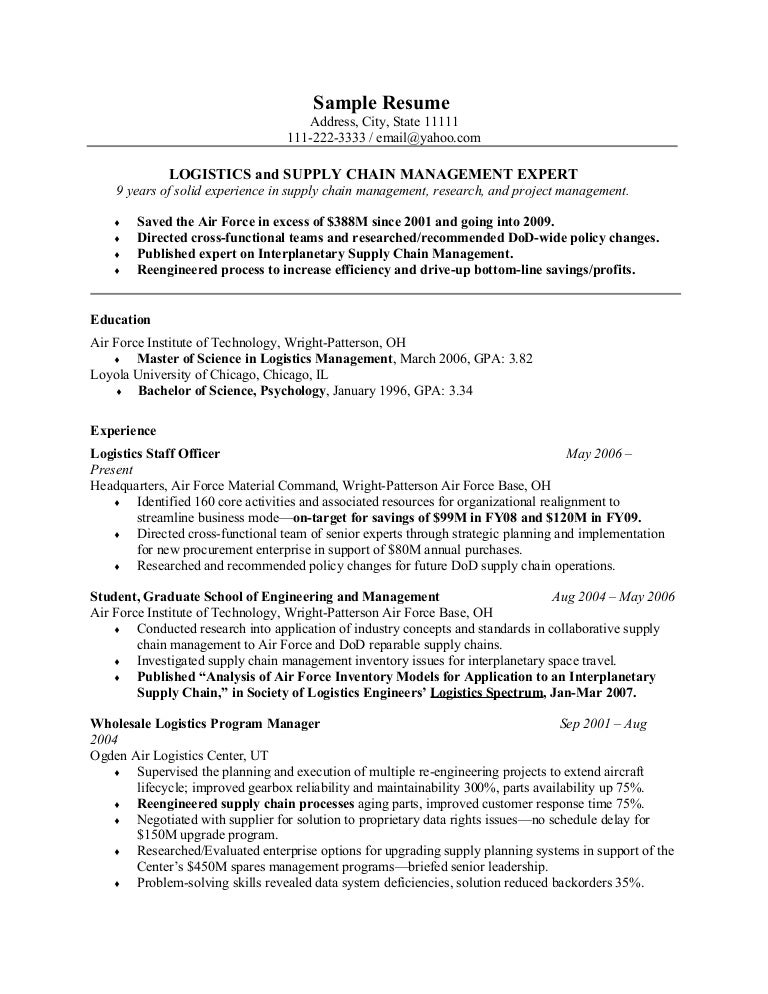 A Good Template For Military Resumes