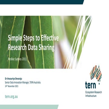 Simple Steps to Effective Research Data Sharing