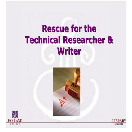 Rescue For The Technical Researcher & Writer | PDF