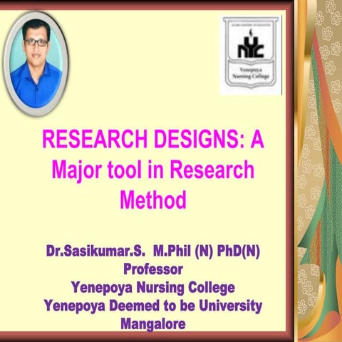 Research design: A Major too in Research Methods