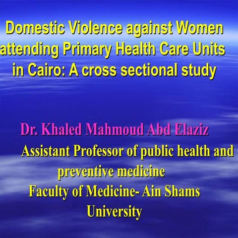 Reseach on domestic violence in egypt