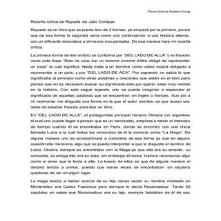 Reseña critica de rayuela de julio ...