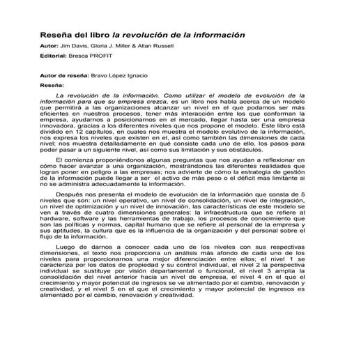 ReseñA De La RevolucióN De La InformacióN