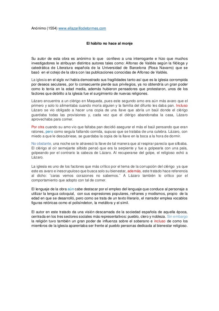 Resumen Tratado 2 Lazarillo De Tormes