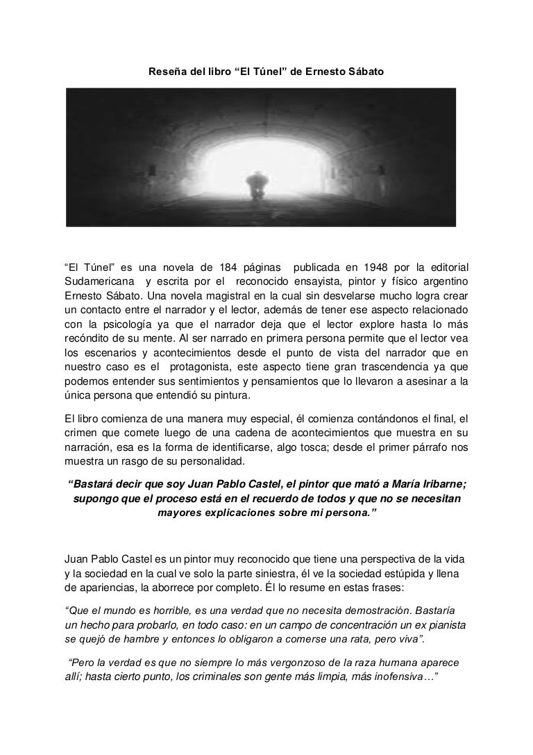 Resena Del Libro El Tunel