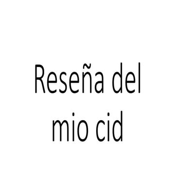 Reseña del mio cid