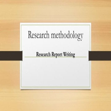 Researcch report writing