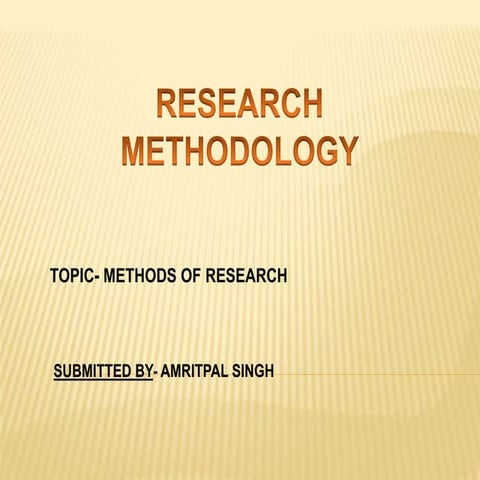 Research methods library, field and laboratory methods | PPT
