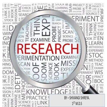 Research/thesis for post graduate students in dentistry.