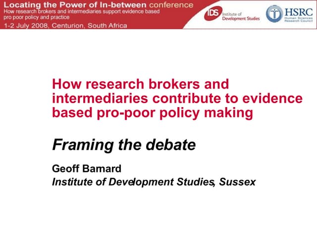 Research Brokers & Intermediaries