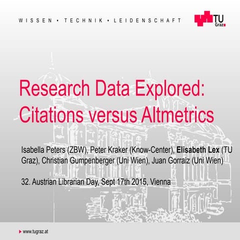 Research Data Explored: Citations versus Altmetrics