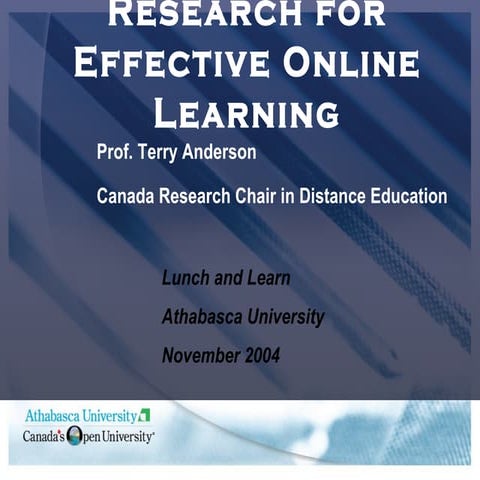 Research for Effective Online Learning