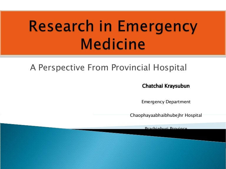 Research In Emergency Medicine