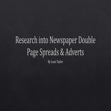 Research into newspaper double page spreads