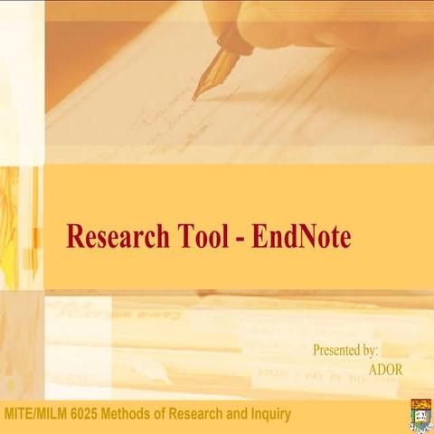 Research Tool - End Note