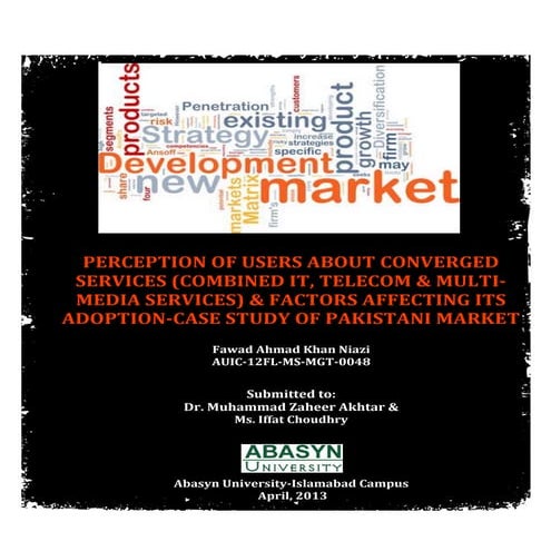 Research Report-User Perception and Factors Influencing Adoption of Converged...