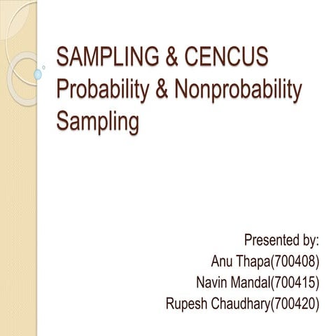 Sampling, Census 