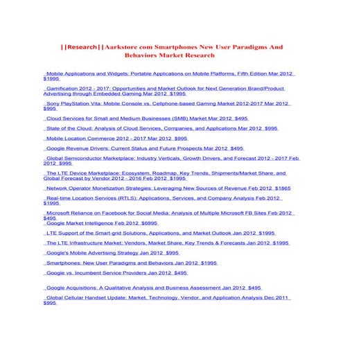 Research aarkstore com smartphones new user paradigms and behaviors market re...