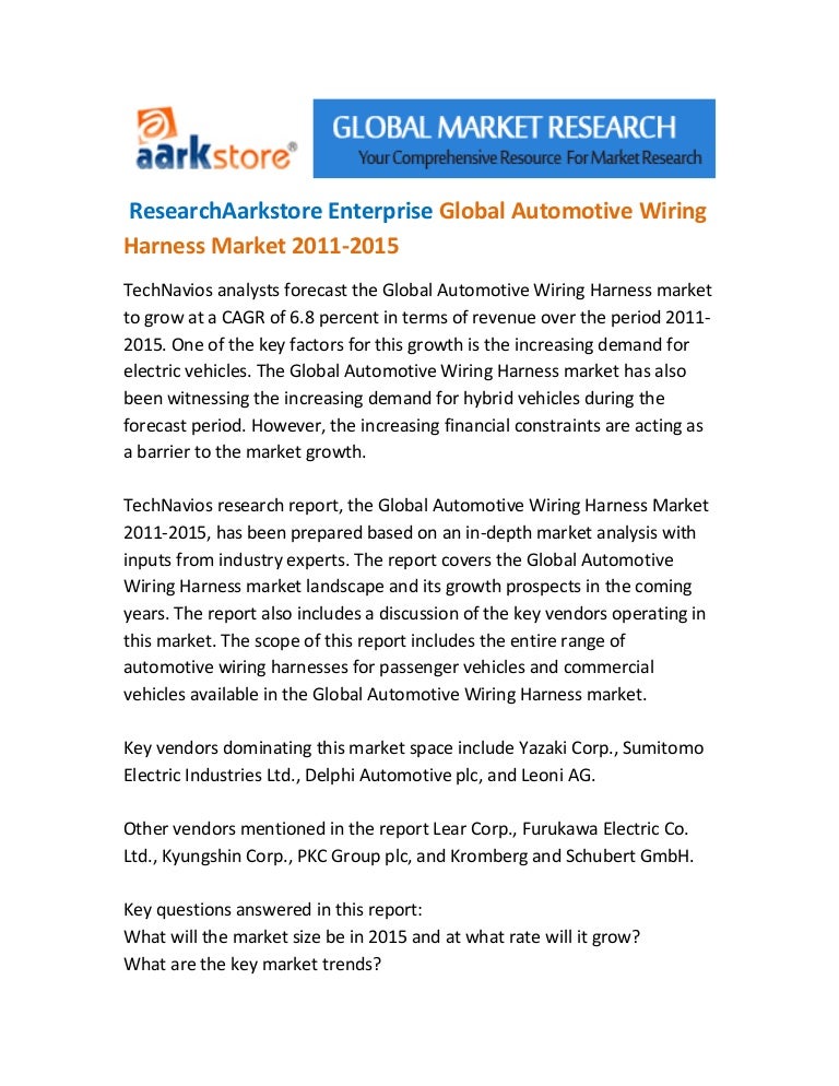 Research Aarkstore Enterprise Global Automotive Wiring