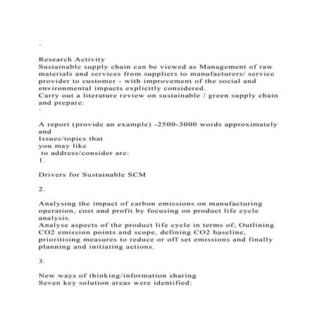 ·Research Activity Sustainable supply chain can be viewed as.docx
