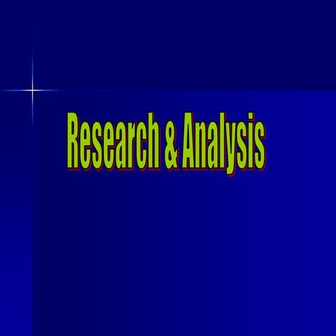 Research & analysis