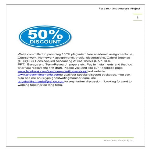 Oxford Brookes (OBU) ACCA Applied Accounting RAP Thesis on Topic 8 ‘The Busin...