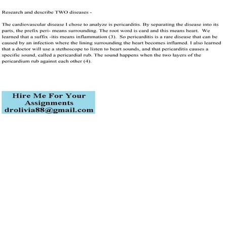 Research and describe TWO diseases - The cardiovascular disease .pdf