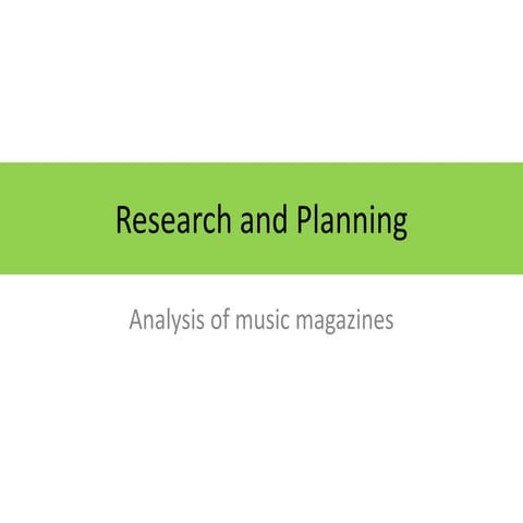 Research and planning