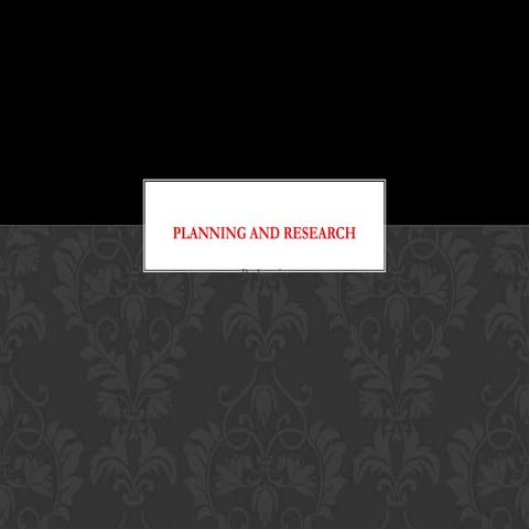 Research and planning 1 a 