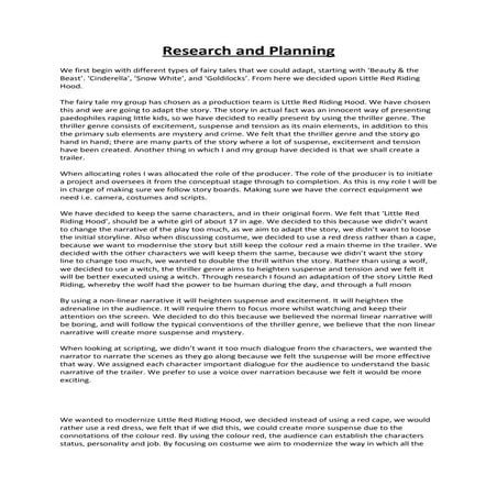 Research and planning (media week 1)