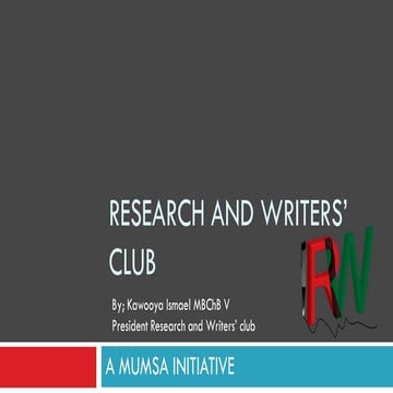 Research and writers’ club