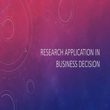 Research application in business decision